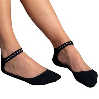 Hidey Anklet Liner Socks - Austrian Crystal Design - Washer and Dryer Friendly - Breathable