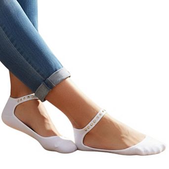 Hidey Anklet Liner Socks - Austrian Crystal Design - Washer and Dryer Friendly - Breathable