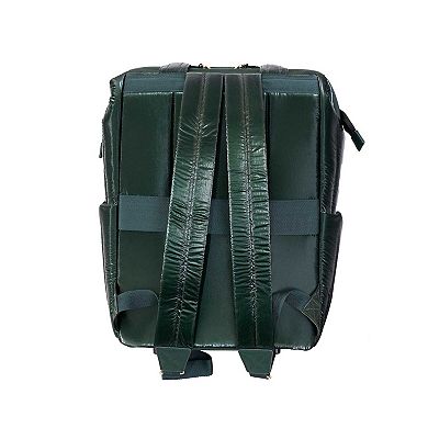 Joan & David Tubular Quilted Metallic Puffer Nylon 18-Inch Workbook Backpack