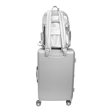 Joan & David Tubular Quilted Metallic Puffer Nylon 18-Inch Workbook Backpack