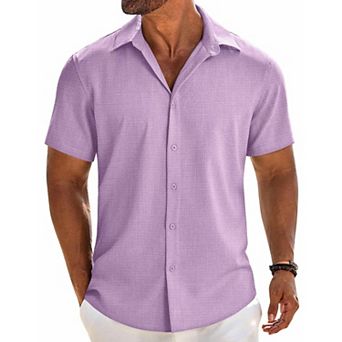 COOFANDY Mens Dress Shirts Casual Short Sleeve Button Button Down Shirt Beach Shirt