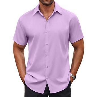 COOFANDY Mens Casual Button Down Shirts Short Sleeve Wrinkle Free Dress Shirts Summer Shirts