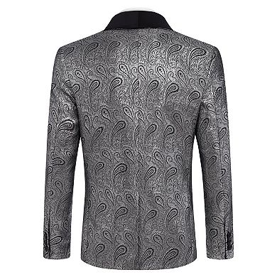COOFANDY Mens Floral Tuxedo Jacket Paisley Shawl Lapel Suit Blazer Jacket for Dinner