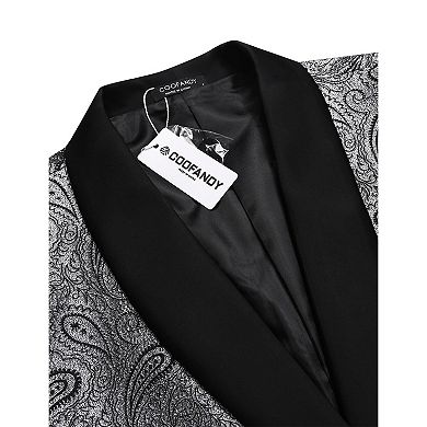 COOFANDY Mens Floral Tuxedo Jacket Paisley Shawl Lapel Suit Blazer Jacket for Dinner