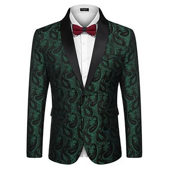 COOFANDY Mens Floral Tuxedo Jacket Paisley Shawl Lapel Suit Blazer Jacket for Dinner