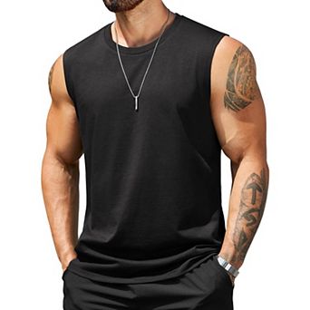 COOFANDY Mens Tank Top Workout Shirt Cotton Sleeveless Muscle T Shirts Casual Tank Tops