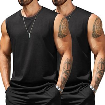 COOFANDY Mens Tank Top Workout Shirt Cotton Sleeveless Muscle T Shirts Casual Tank Tops