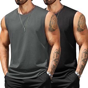 COOFANDY Mens Tank Top Workout Shirt Cotton Sleeveless Muscle T Shirts Casual Tank Tops
