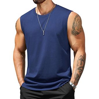COOFANDY Mens Tank Top Workout Shirt Cotton Sleeveless Muscle T Shirts Casual Tank Tops