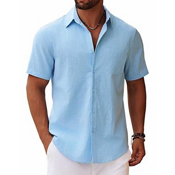 COOFANDY Button Up Shirts Short Sleeve Casual Beach Shirts Resort Wear Holiday Shirt
