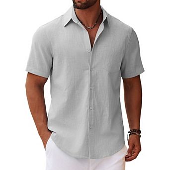 COOFANDY Button Up Shirts Short Sleeve Casual Beach Shirts Resort Wear Holiday Shirt