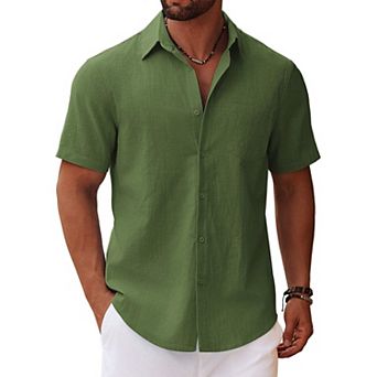COOFANDY Button Up Shirts Short Sleeve Casual Beach Shirts Resort Wear Holiday Shirt