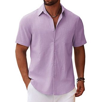 COOFANDY Button Up Shirts Short Sleeve Casual Beach Shirts Resort Wear Holiday Shirt