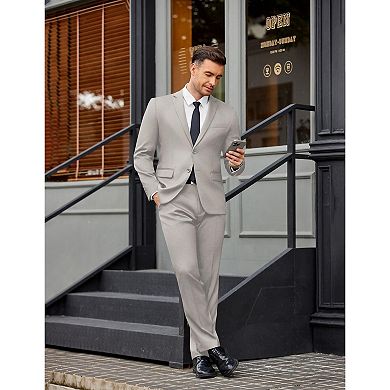 COOFANDY Mens 2 Piece Suit Slim Fit Button Formal Jacket Suits Pants Set for Wedding Business Prom
