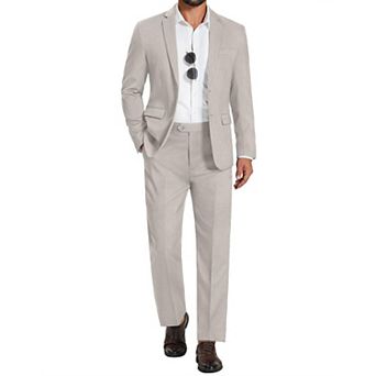 COOFANDY Mens 2 pc Suit Slim Fit Button Formal Jacket Suits Pants Set for Wedding Business Prom