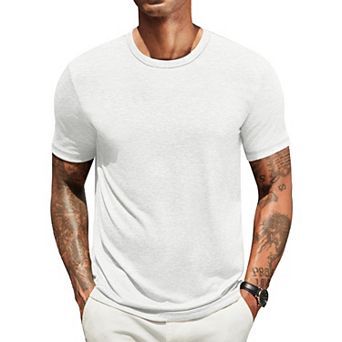 COOFANDY Men's T Shirts Short Sleeve Soft Crew Neck Lightweight Tee Shirts Casual Summer Basic Tops