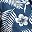 Navy Blue White Leaf