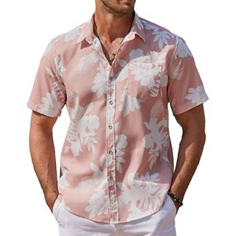 COOFANDY Mens Hawaiian Shirts Short Sleeve Casual Button Down Tropical Beach Shirt