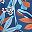 Royal Blue Red Leaf