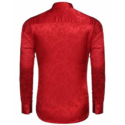 COOFANDY Mens Silk Dress Shirt Button Down Wrinkle Free Fashion Luxury