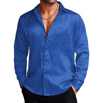 COOFANDY Mens Silk Dress Shirt Button Down Wrinkle Free Fashion Luxury