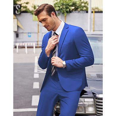 COOFANDY Men's 2 Piece Suits Classic Fit Button Dress Suits Tuxedo Jacket for Wedding Business Prom