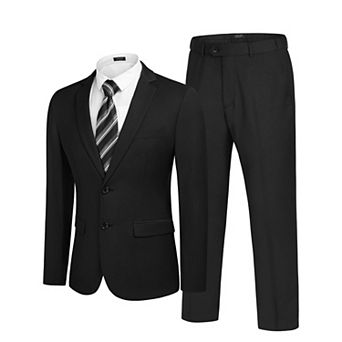 COOFANDY Men's 2 pc Suits Classic Fit Button Dress Suits Tuxedo Jacket for Wedding Business Prom
