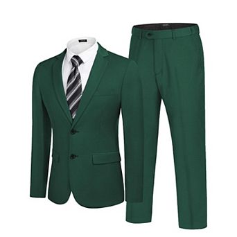 COOFANDY Men's 2 pc Suits Classic Fit Button Dress Suits Tuxedo Jacket for Wedding Business Prom