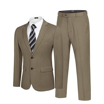 COOFANDY Men's 2 pc Suits Classic Fit Button Dress Suits Tuxedo Jacket for Wedding Business Prom