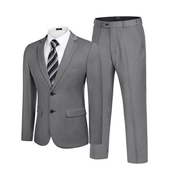 COOFANDY Men's 2 pc Suits Classic Fit Button Dress Suits Tuxedo Jacket for Wedding Business Prom