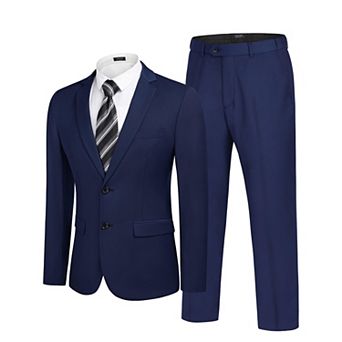 COOFANDY Men's 2 pc Suits Classic Fit Button Dress Suits Tuxedo Jacket for Wedding Business Prom