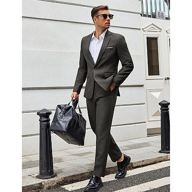 COOFANDY Men Suits Classic Fit 2 Piece Suit Set One Button Casual Wedding Bussiness Suit Separates