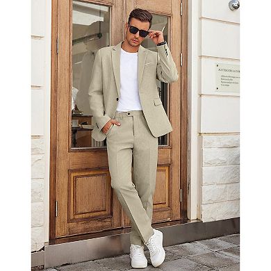 COOFANDY Men Suits Classic Fit 2 Piece Suit Set One Button Casual Wedding Bussiness Suit Separates
