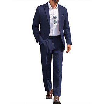 COOFANDY Men Suits Classic Fit 2 pc Suit Set One Button Casual Wedding Bussiness Suit Separates
