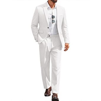 COOFANDY Men Suits Classic Fit 2 pc Suit Set One Button Casual Wedding Bussiness Suit Separates