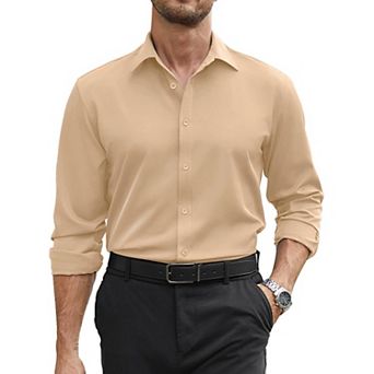COOFANDY Mens Dress Shirts Wrinkle Free Long Sleeve Button Down Shirt Formal Business Shirts