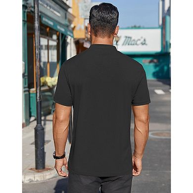 COOFANDY Men's Mock Neck T-Shirt Short Sleeve Casual Basic Tops Half Turtleneck Pullover Solid Tee