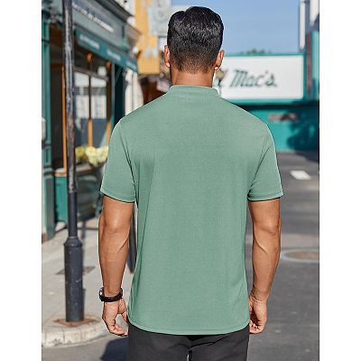 COOFANDY Men's Mock Neck T-Shirt Short Sleeve Casual Basic Tops