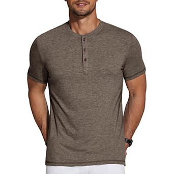 COOFANDY Men's Short Sleeve Henley Shirts Basic Tee Summer Solid T Shirts Button Henley