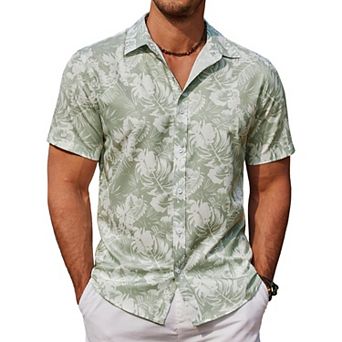 COOFANDY Mens Hawaiian Shirts Short Sleeve Button Down Aloha Shirt Casual Beach Clothes