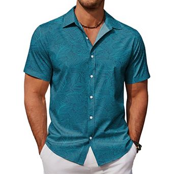 COOFANDY Mens Hawaiian Shirts Short Sleeve Button Down Aloha Shirt Casual Beach Clothes