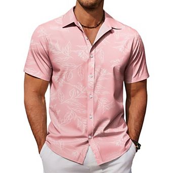 COOFANDY Mens Hawaiian Shirts Short Sleeve Button Down Aloha Shirt Casual Beach Clothes