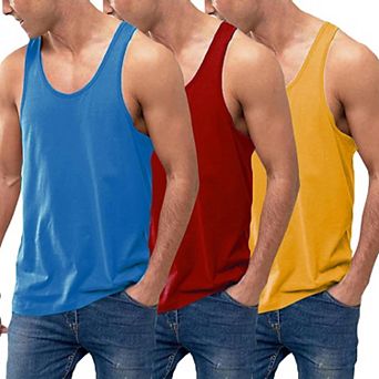 COOFANDY 3 Pack Muscle Tank Tops for Men Sleeveless Workout Gym Shirts Fitness Tee Y-Back T Shirt