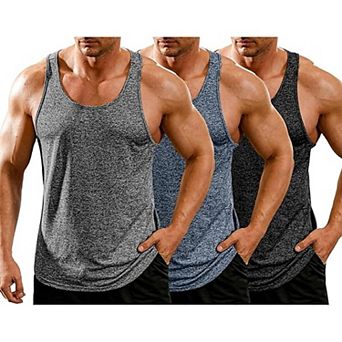 COOFANDY Mens Activewear Tank Tops Bodybuilding Y-Back Tank Tops Muscle Gym Fitness T-Shirts Tee
