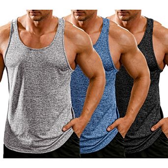COOFANDY Mens Activewear Tank Tops Bodybuilding Y-Back Tank Tops Muscle Gym Fitness T-Shirts Tee