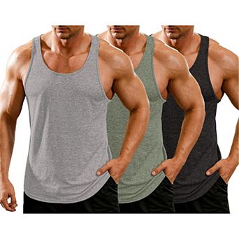 COOFANDY Mens Activewear Tank Tops Bodybuilding Y-Back Tank Tops Muscle Gym Fitness T-Shirts Tee