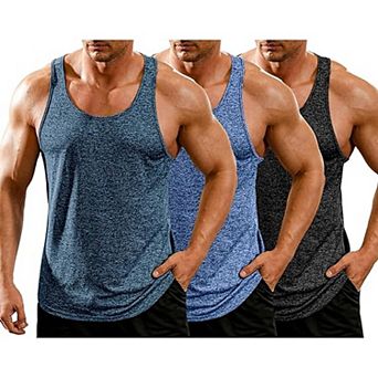 COOFANDY Mens Activewear Tank Tops Bodybuilding Y-Back Tank Tops Muscle Gym Fitness T-Shirts Tee