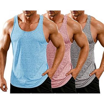 COOFANDY Mens Activewear Tank Tops Bodybuilding Y-Back Tank Tops Muscle Gym Fitness T-Shirts Tee