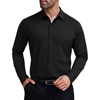 COOFANDY Muscle Fit Dress Shirt for Men Long Sleeve Wrinkle Free Business Casual Shirt