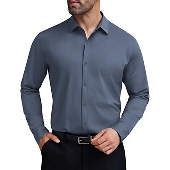 COOFANDY Men Long Sleeve Dress Shirt Wrinkle Free Button Up Shirts Business Formal Shirts